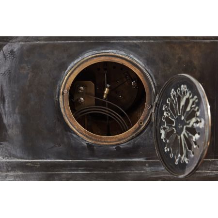 Original Viktorianische Marmor Kaminuhr, Schwarz, 1860