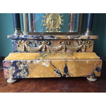 Antike 1900 Französischer Empire Stil Kaminuhr, Marmor