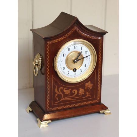 Mahaoni Kaminuhr, Original 1900, Massivholz