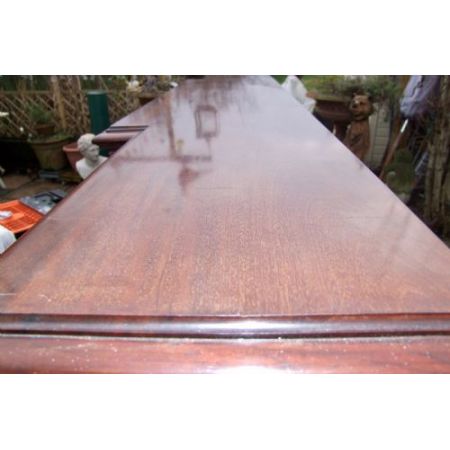 Großer Breakfront Bücherschrank, Mahagoni Massivholz, 19. Jahrhundert