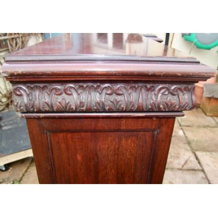 Großer Breakfront Bücherschrank, Mahagoni Massivholz, 19. Jahrhundert