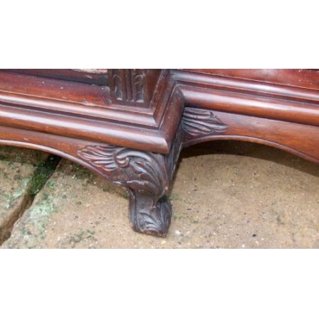 Großer Breakfront Bücherschrank, Mahagoni Massivholz, 19. Jahrhundert