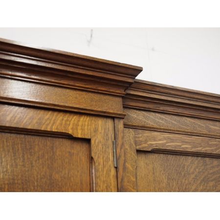 Original antikes Viktorianisches Breakfreont Bookcase, Eiche, 1890