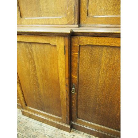 Original antikes Viktorianisches Breakfreont Bookcase, Eiche, 1890