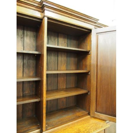 Original antikes Viktorianisches Breakfreont Bookcase, Eiche, 1890