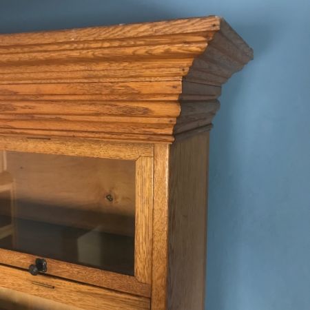 Antikes Paar Edwardianischer Bücherschränke, goldene Eiche, 1910