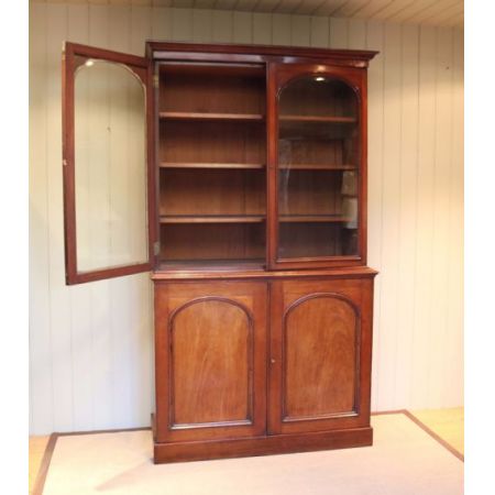 Englisches antikes Mahagoni Bookcase, Mahagoni Massivholz, 1880