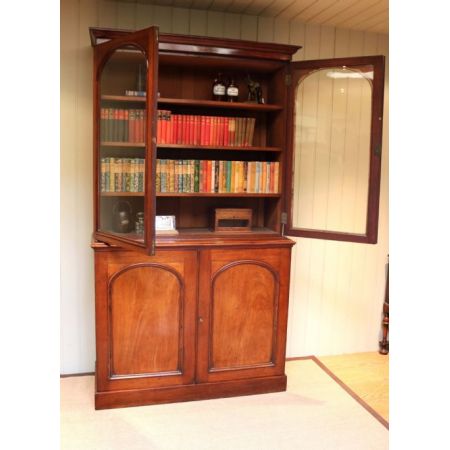 Englisches antikes Mahagoni Bookcase, Mahagoni Massivholz, 1880