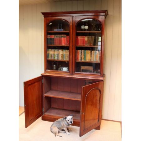 Englisches antikes Mahagoni Bookcase, Mahagoni Massivholz, 1880