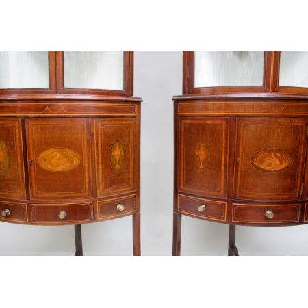 Edwardianische englische antike Vitrinen, Mahagoni, um 1900