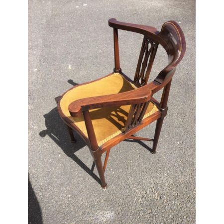 Antiker Edwardianischer Eckstuhl, um 1900, Mahagoni