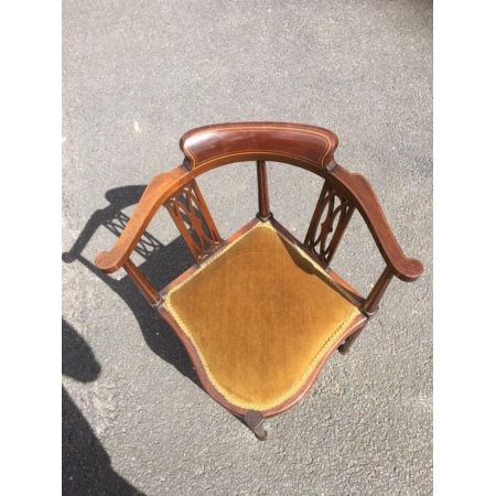 Antiker Edwardianischer Eckstuhl, um 1900, Mahagoni