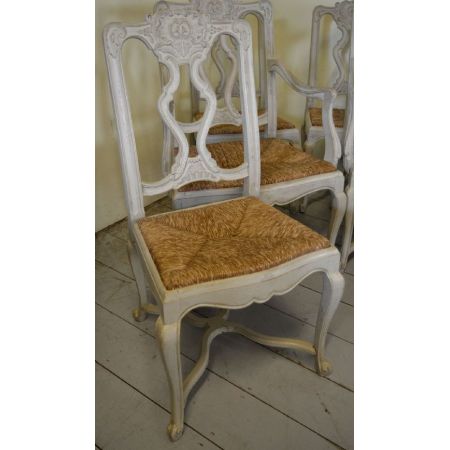 Antikes 6er Set Stühle, Eiche, 1900, Louis XV-Stil