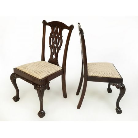 Antikes Set originaler Chippendale-Stil Esszimmerstühle, 1900