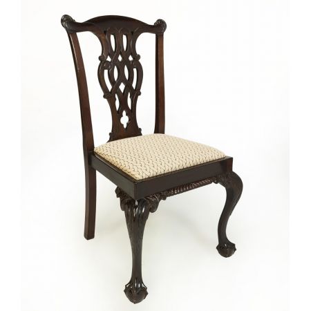 Antikes Set originaler Chippendale-Stil Esszimmerstühle, 1900