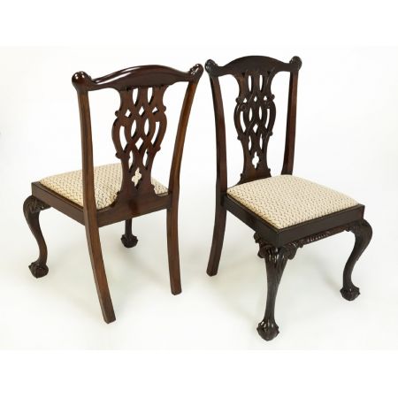 Antikes Set originaler Chippendale-Stil Esszimmerstühle, 1900