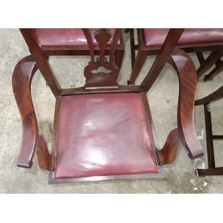 Set von 8 Chippendale-Stil Esszimmerstühlen, Mahagoni, 1910