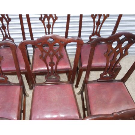 Set von 8 Chippendale-Stil Esszimmerstühlen, Mahagoni, 1910