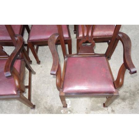 Set von 8 Chippendale-Stil Esszimmerstühlen, Mahagoni, 1910