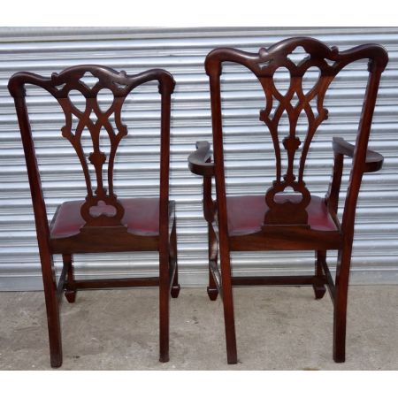 Set von 8 Chippendale-Stil Esszimmerstühlen, Mahagoni, 1910