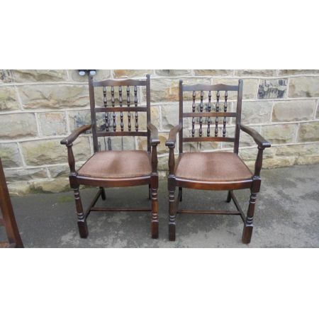 Antikes Eichenesszimmerstühleset, 10 Stück, Eiche, 1920