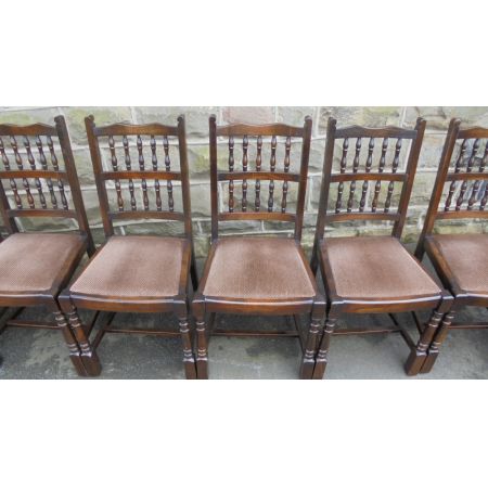 Antikes Eichenesszimmerstühleset, 10 Stück, Eiche, 1920