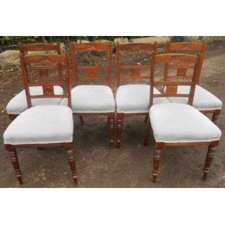 Antikes Set Esszimmerstühle, Edwardian 1900, Mahagoni