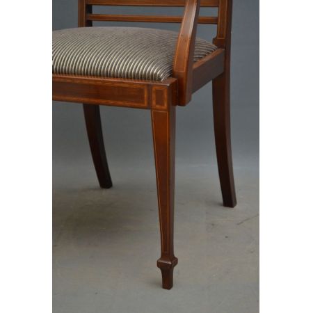 Edwardianische original antike Mahagoni Esszimmerstühle 6 Stk.