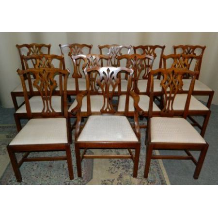 Hochwertige Esszimmerstühle, Mahagoni, 1900, 12 Stück