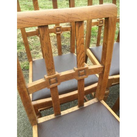 Eichenesszimmerstühle 12er-Set, Edwardian um 1900