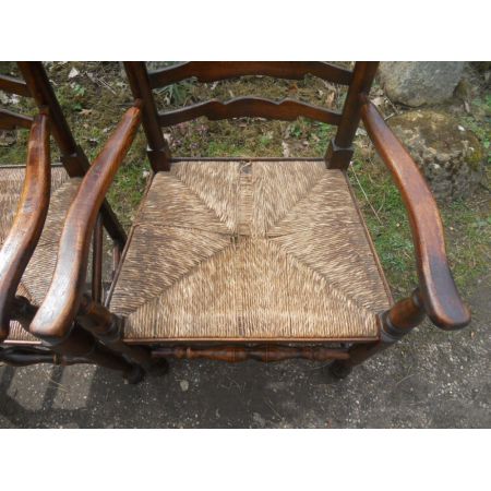 6er-Set Antike Esszimmerstühle, 1850, Ulme