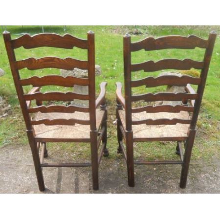 6er-Set Antike Esszimmerstühle, 1850, Ulme