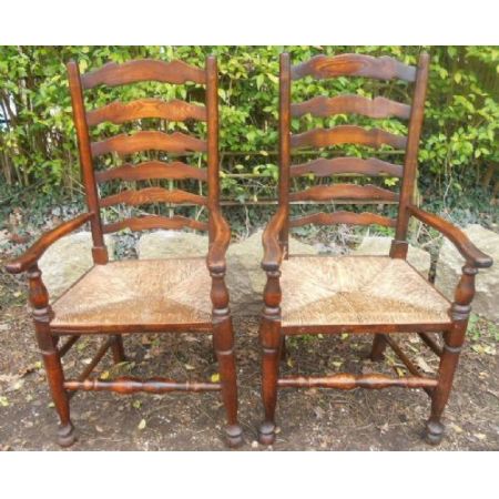 6er-Set Antike Esszimmerstühle, 1850, Ulme