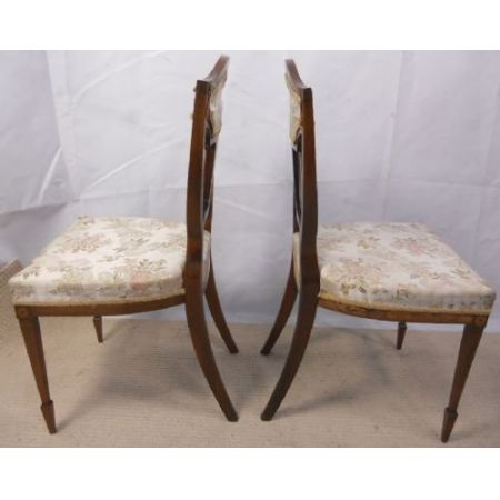 Antikes Paar Edwardian Mahagoni Salonstühle, 1900