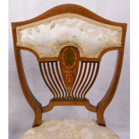 Antikes Paar Edwardian Mahagoni Salonstühle, 1900