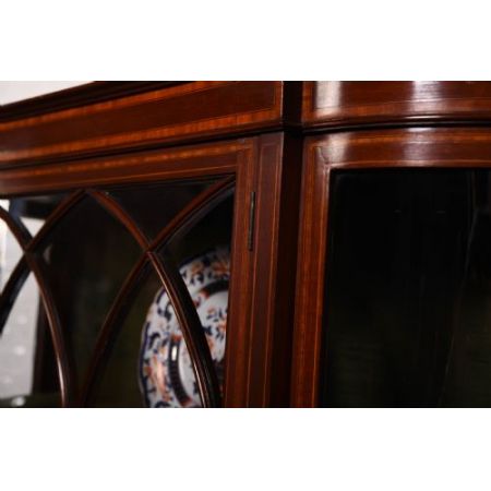 Edwardian Intarsien Mahagoni Vitrine  1890