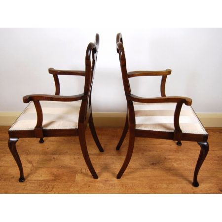 Atemberaubendes Paar Arm Chairs, Edwardian, um 1900, Mahagoni Massivholz