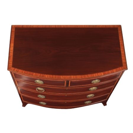 Original englische Regency Mahagoni Kommode massiv mit gebogener Front 