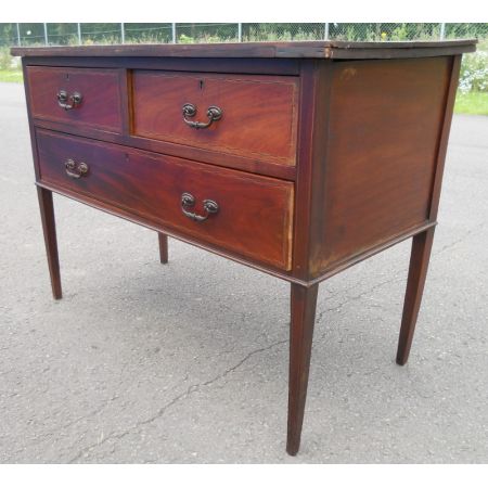 Edwardianische englische Massivholz Mahagoni Kommode original antik Intarsien 1900