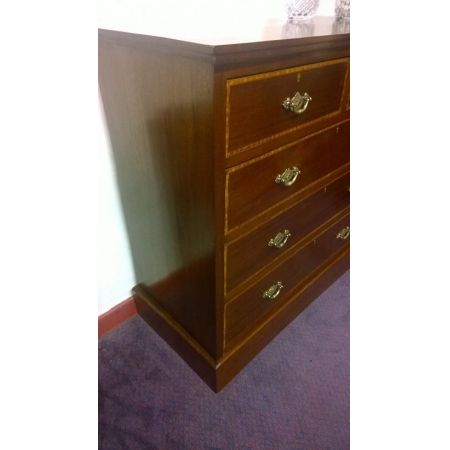 Schöne antike englische Mahagoni Kommode Massivholz original mit Intarsien 1900