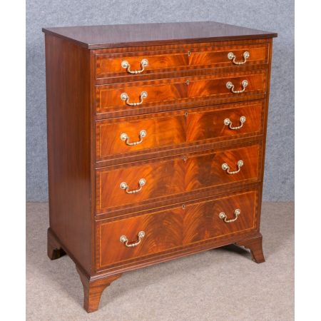 Edwardianische Mahagoni Kommode mit Intarsien original antik und massiv 1910