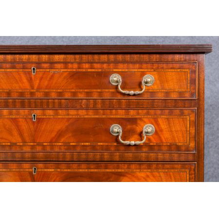 Edwardianische Mahagoni Kommode mit Intarsien original antik und massiv 1910