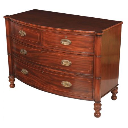 Schöne original antike Regency Bogen Kommode Massives Mahagoni 1810