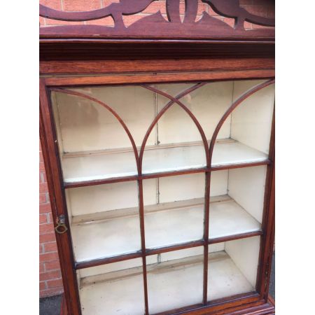 Schöne original viktorianische antike Vitrine aus Massivholz englisch