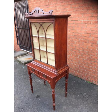 Schöne original viktorianische antike Vitrine aus Massivholz englisch