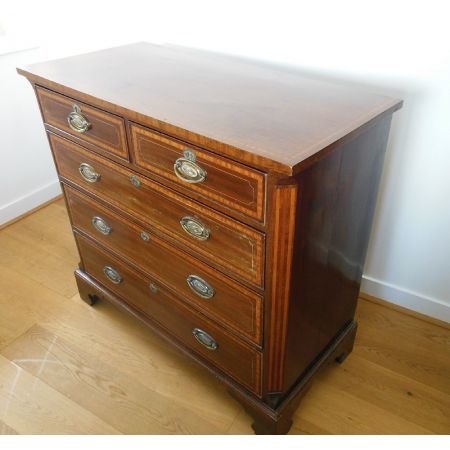 Schöne antike englische Regency Kommode Mahagoni Massiv original 1850