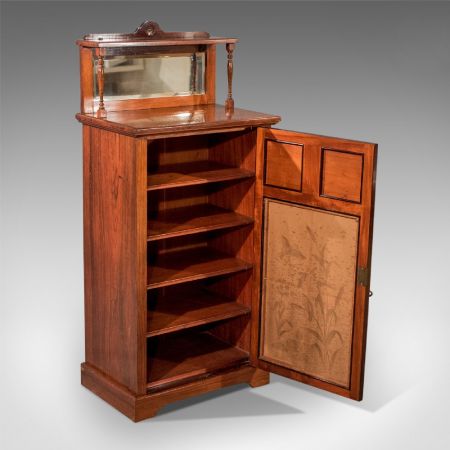 Antiker original edwardianischer Musik Schrank aus Palisander Chiffonier Kommode 1910