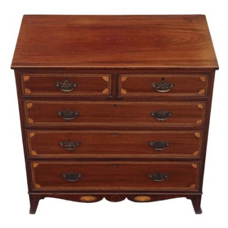 Georgische original antike englische Massivholz Mahagoni Kommode 1800
