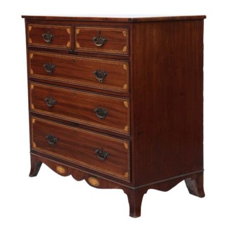 Georgische original antike englische Massivholz Mahagoni Kommode 1800
