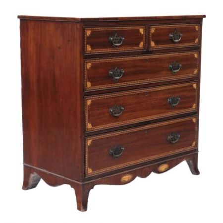 Georgische original antike englische Massivholz Mahagoni Kommode 1800